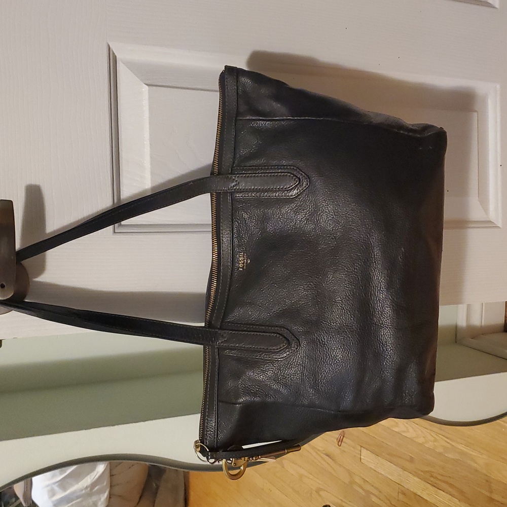 Black Leather Tote Bag
